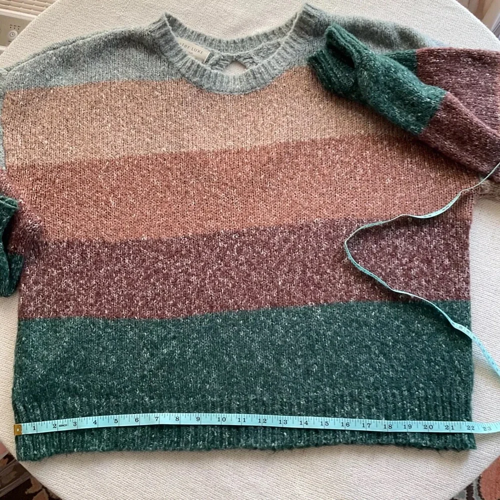 Saltwater Luxe‎ Multicolor JED Stripe Pullover Sweater Women's Cottagecore Large